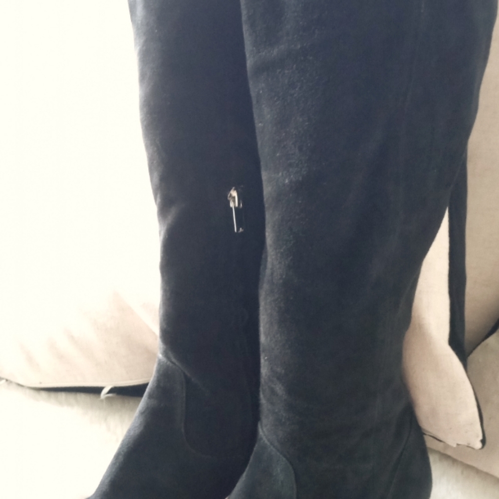New...Sam Edelman Size 8.5 Black Knee-High soft suede Leather Women's Boots